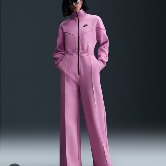 Nike Pants - Nike Pink Utility Jumpsuit with Wide-Leg Design